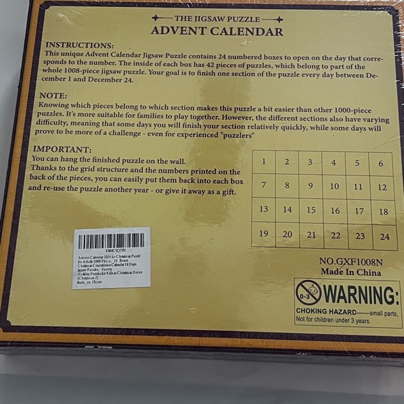 Advent Calendar Jigsaw Puzzle 2024-1008 Adult Kids,24 Days Countdown Calendar - Picture 3 of 4